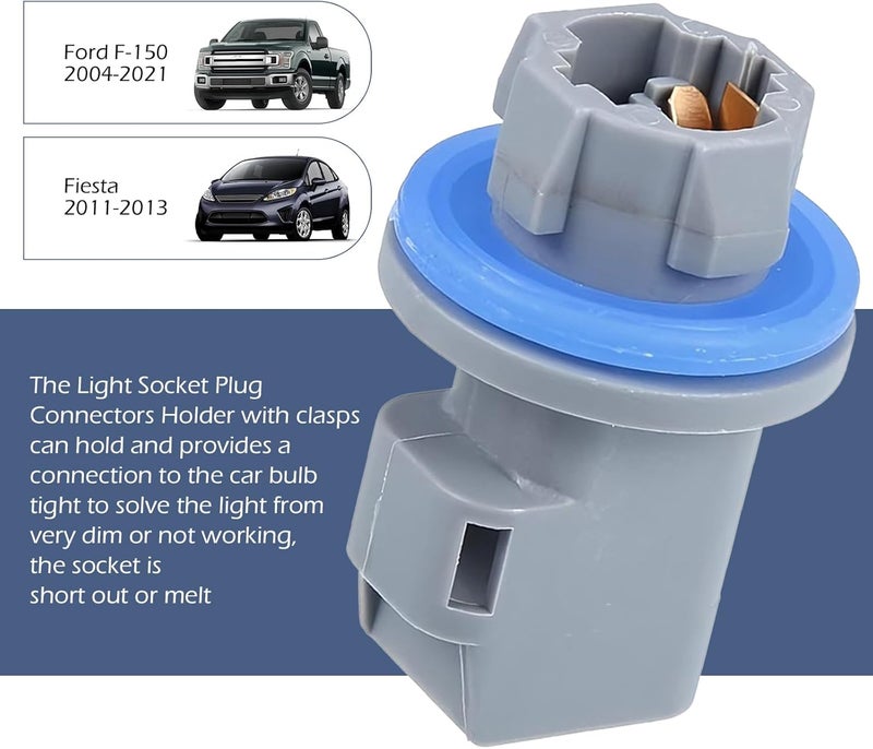 Anyhut 2 قطعة مقبس ضوء لوحة الترخيص 2 دبوس لفورد F-150 2004-2021، F-250 F-350 سوبر ديوتي 2008-2022، فييستا، إيسكيب، إكسبيديشن، إكسبلورر، فيusion، فوكوس، يحل محل F81Z13411AA AL8Z13411B - Image 4